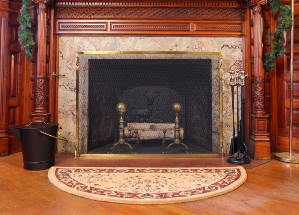 Beige, 56x26-in Oriental Half Round Rug by Minuteman - Image 3