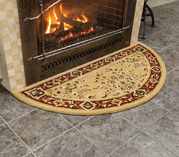 Beige, 56x26-in Oriental Half Round Rug by Minuteman - Image 4