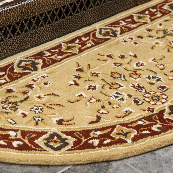 Beige, 56x26-in Oriental Half Round Rug by Minuteman - Image 5