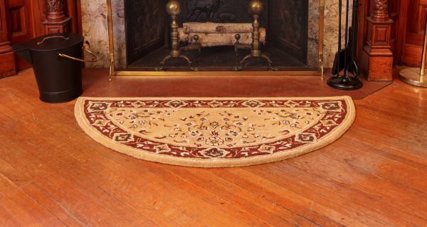 Beige, 56x26-in Oriental Half Round Rug by Minuteman - Image 6