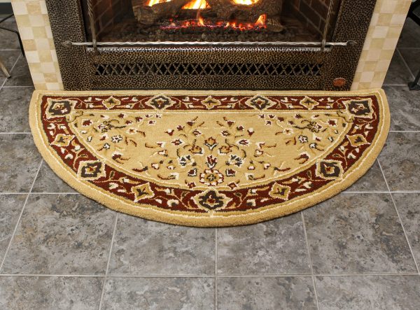 Beige, 56x26-in Oriental Half Round Rug by Minuteman - Image 7