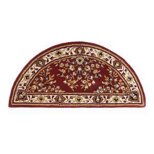 Burgundy, 56x26-in Oriental Half Round Rug by Minuteman