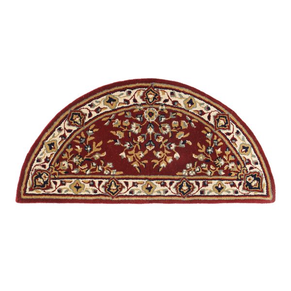 Burgundy, 56x26-in Oriental Half Round Rug by Minuteman