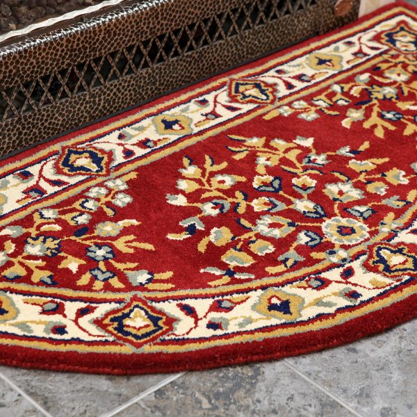 Burgundy, 56x26-in Oriental Half Round Rug by Minuteman - Image 4