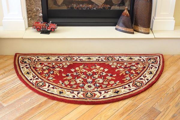 Burgundy, 56x26-in Oriental Half Round Rug by Minuteman - Image 5