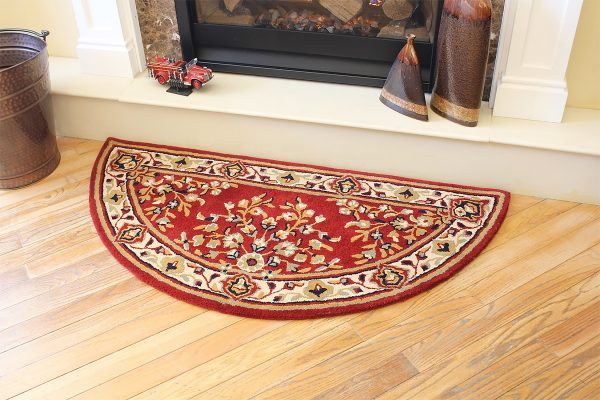Burgundy, 56x26-in Oriental Half Round Rug by Minuteman - Image 6