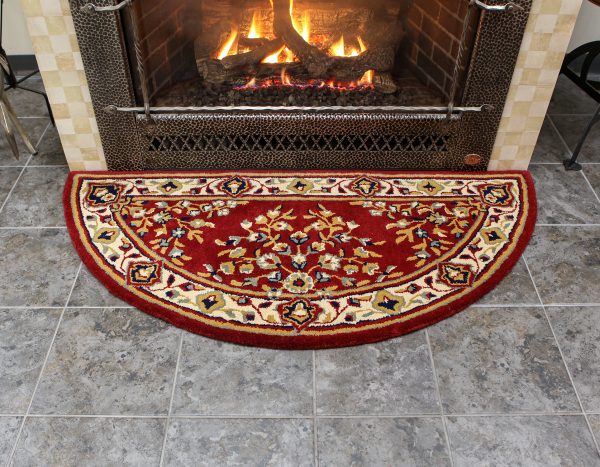 Burgundy, 56x26-in Oriental Half Round Rug by Minuteman - Image 7
