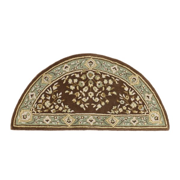 Coffee, 56x26-in Oriental Half Round Rug by Minuteman