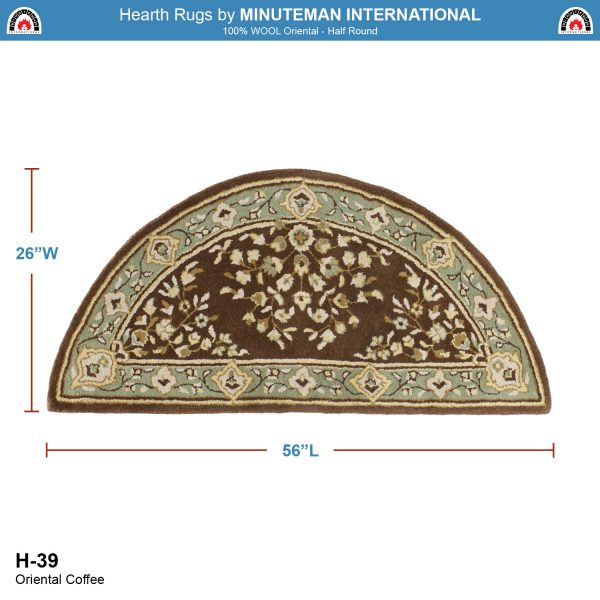 Coffee, 56x26-in Oriental Half Round Rug by Minuteman - Image 2