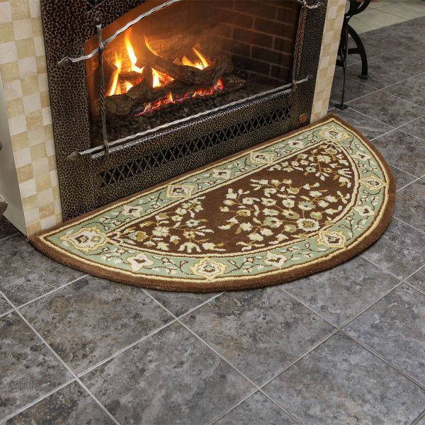 Coffee, 56x26-in Oriental Half Round Rug by Minuteman - Image 3