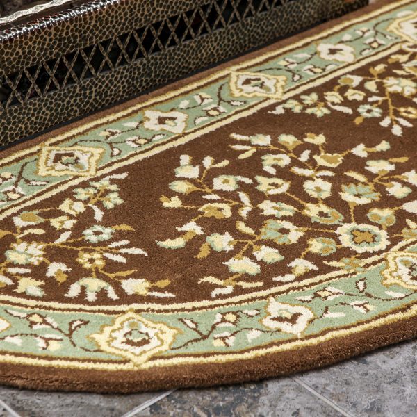 Coffee, 56x26-in Oriental Half Round Rug by Minuteman - Image 4