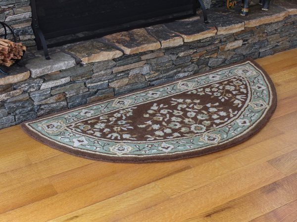 Coffee, 56x26-in Oriental Half Round Rug by Minuteman - Image 6