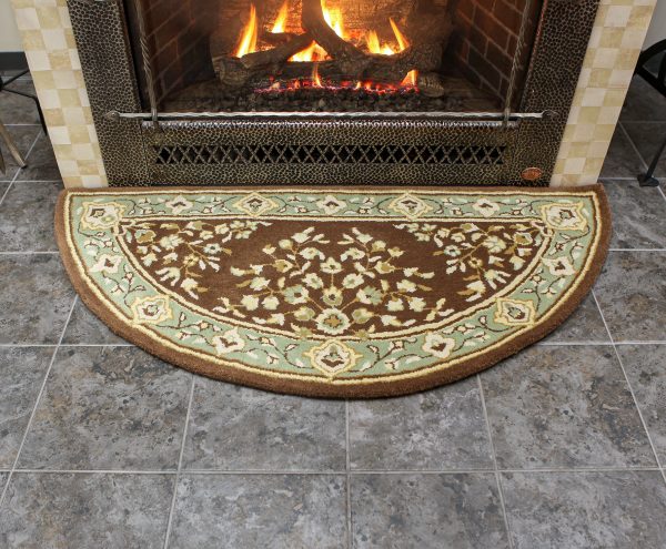 Coffee, 56x26-in Oriental Half Round Rug by Minuteman - Image 7