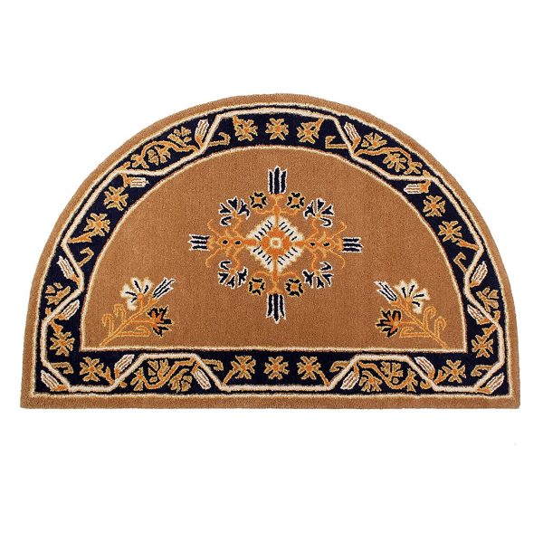 Extra Large, Cocoa, Jardin Half Round Rug by Minuteman