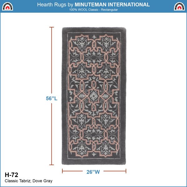 Dove Gray Tabriz Rect Rug 56x26 by Minuteman - Image 2