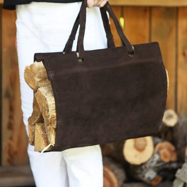 Dark Brown, Suede Log Carrier by Minuteman - Image 5