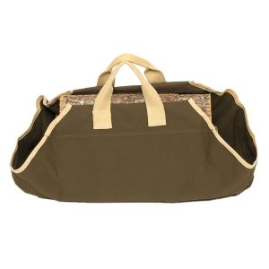 Sage with Ivory Trim, Canvas Log Carrier by Minuteman