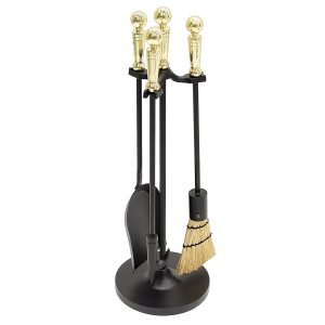 Holden Mini Fireplace Tool Set, Polished Brass by Minuteman