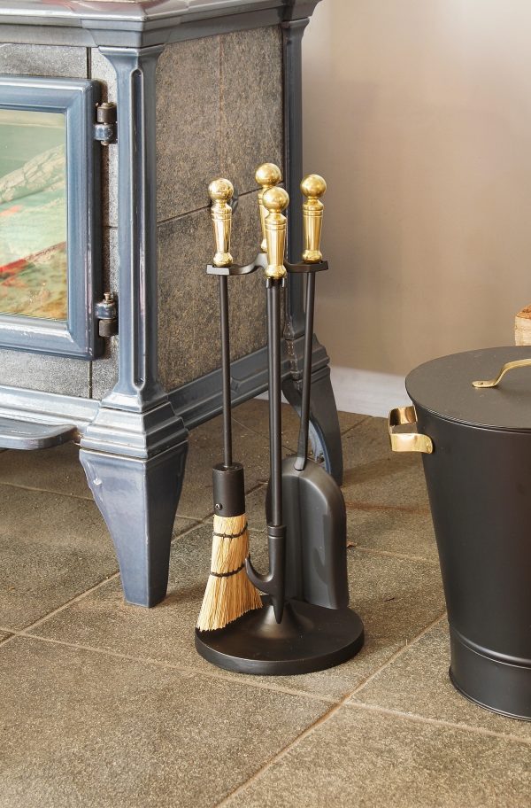 Holden Mini Fireplace Tool Set, Polished Brass by Minuteman - Image 4