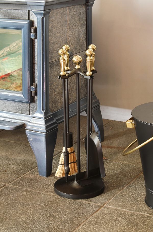 Paxton Mini Fireplace Tool Set, Polished Brass by Minuteman - Image 4