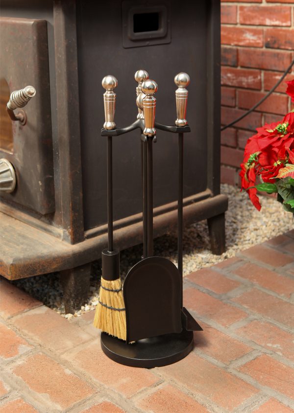 Paxton Mini Fireplace Tool Set, Satin Nickel by Minuteman - Image 4