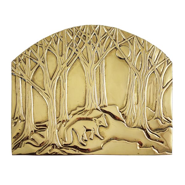 Forest Fox Emblem Fireplace Screen, Polished Brass by Minuteman - Image 3