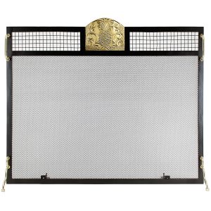 Pineapple Emblem Fireplace Screen, Polished Brass by Minuteman