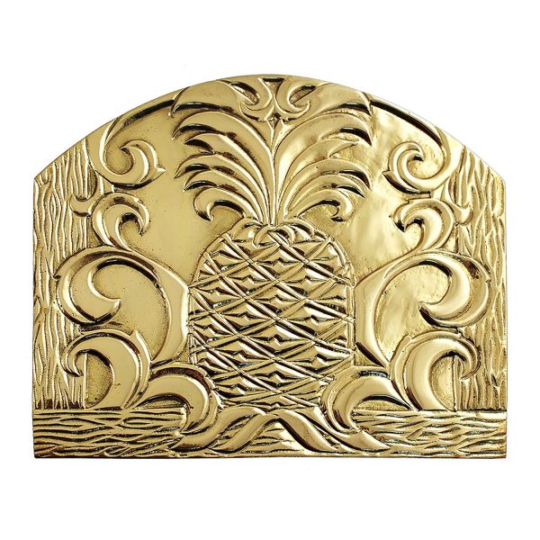 Pineapple Emblem Fireplace Screen, Polished Brass by Minuteman - Image 3