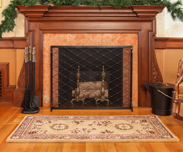 44 x33-in.Harlequin Flat Fireplace Screen by Minuteman