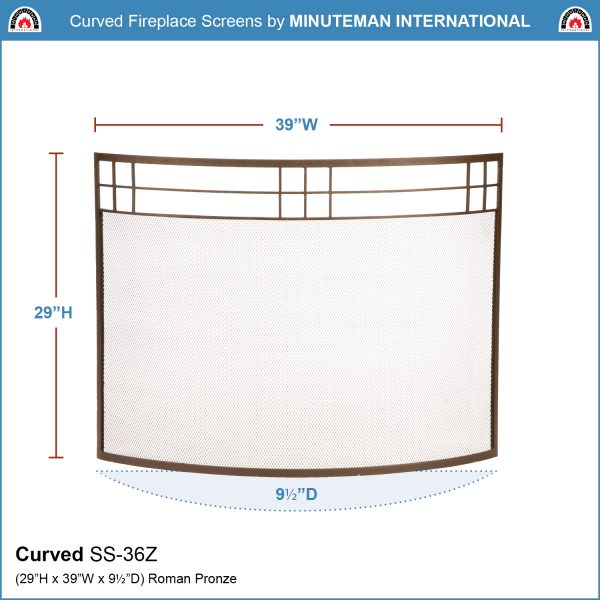 Arts & Crafts Curved Fireplace Screen by Minuteman - Image 2