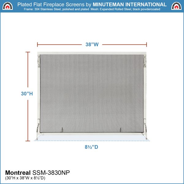 38x30-in Montreal Polished Nickel Screen by Minuteman - Image 2