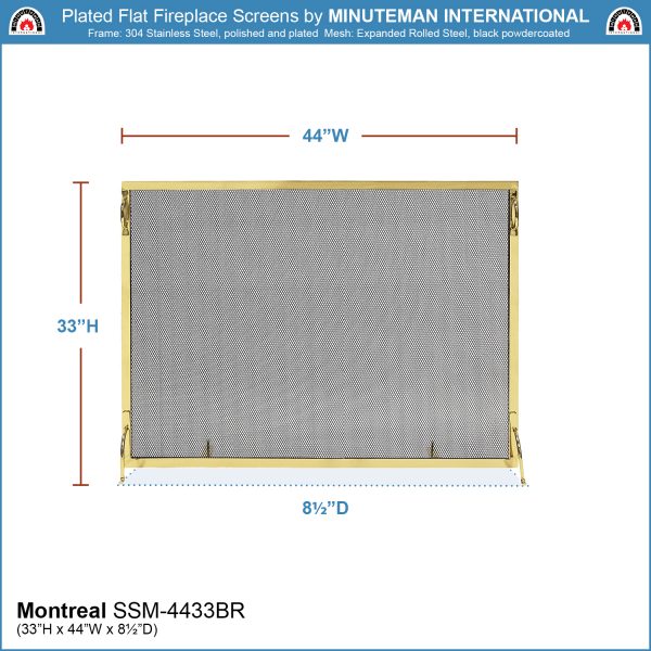 44x33-in Montreal Polished Brass Screen by Minuteman - Image 2