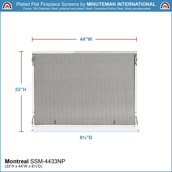 44x33-in Montreal Polished Nickel Screen by Minuteman - Image 2