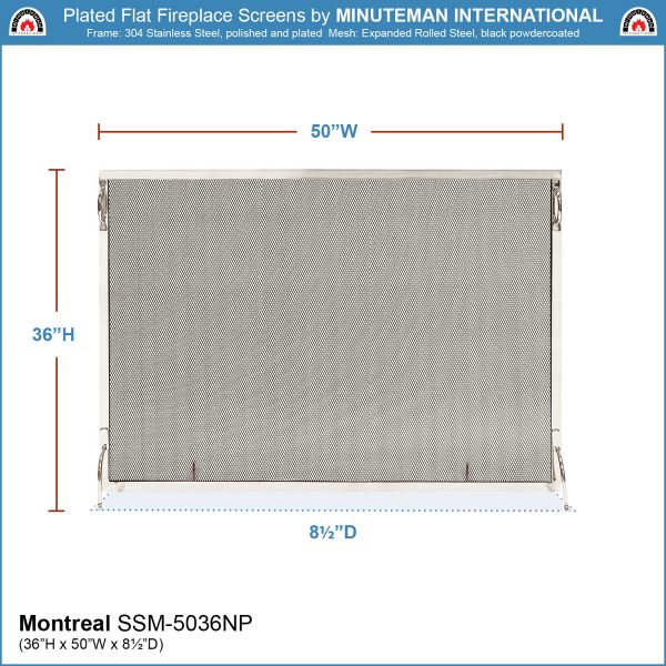 50x36-in Montreal Polished Nickel Screen by Minuteman - Image 2