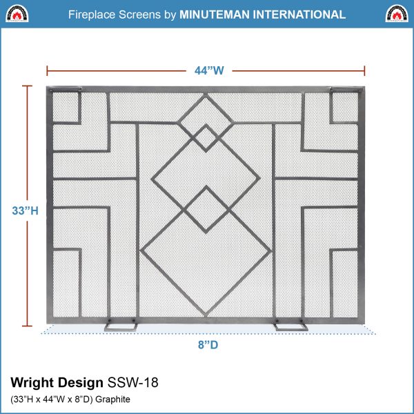 44 x 33-in. Wright Design Fireplace Screen by Minuteman - Image 2
