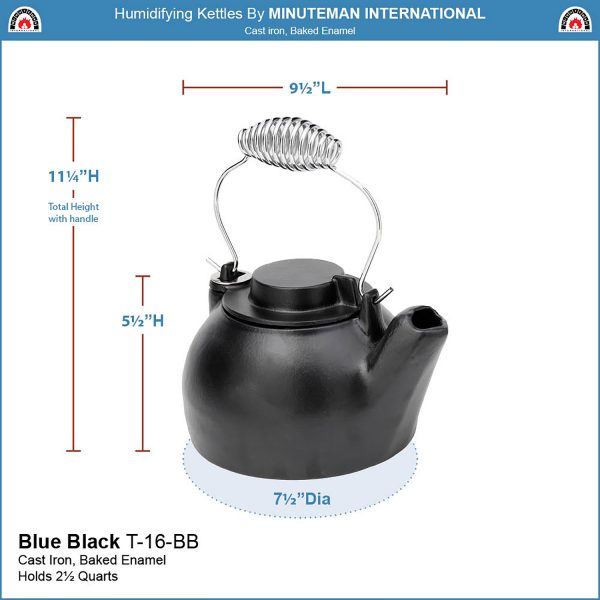 Blue-Black Enameled Humidifying Kettle by Minuteman - Image 2