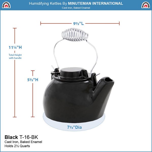 Black Enameled Humidifying Kettle by Minuteman - Image 2