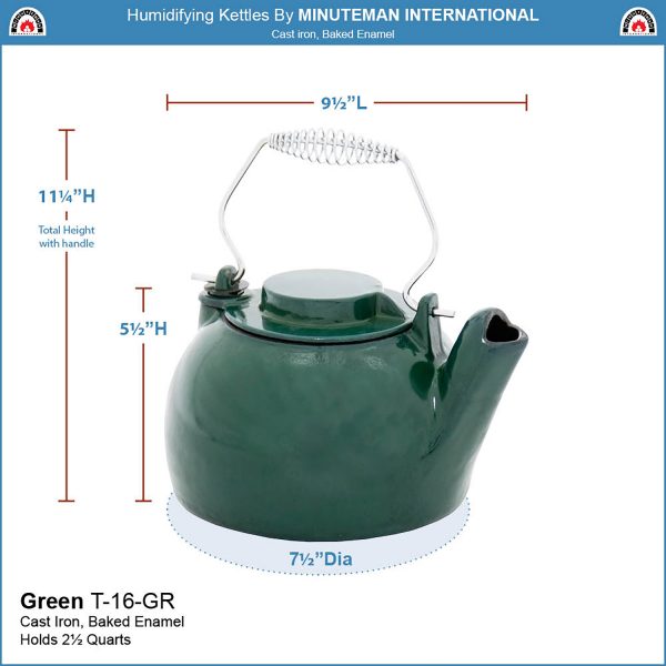Green Enameled Humidifying Kettle by Minuteman - Image 2