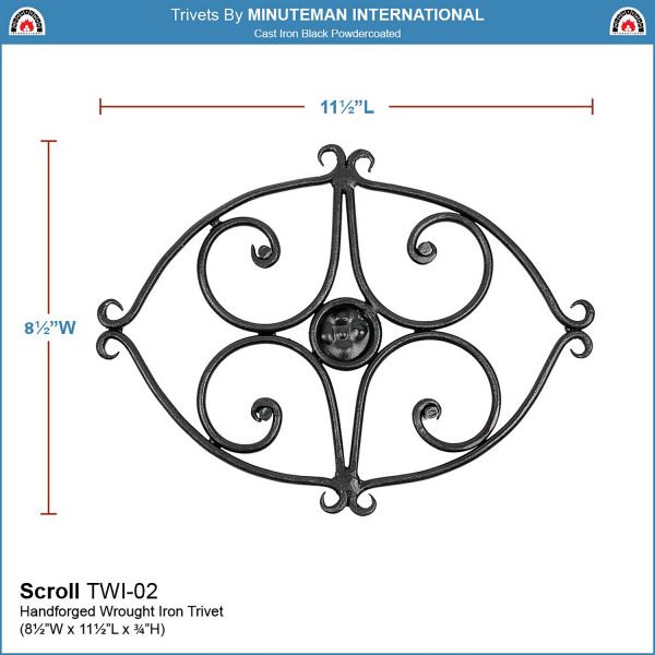 Scroll Wrought Iron Trivet by Minuteman - Image 2