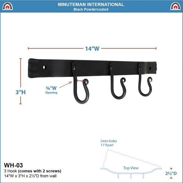 Three Hook, Wall Bracket by Minuteman - Image 2