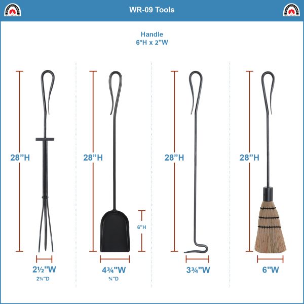 Shepherd's Hooks Fireplace Tool Set by Minuteman - Image 3