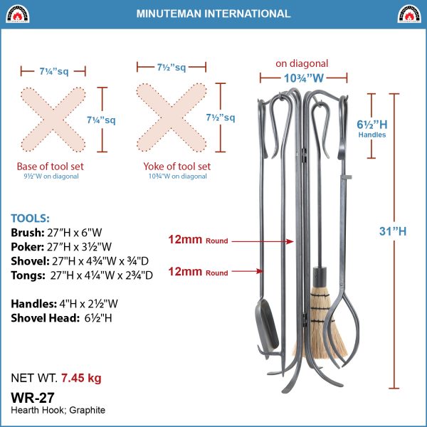 Hearth Hooks Fireplace Tool Set by Minuteman - Image 2