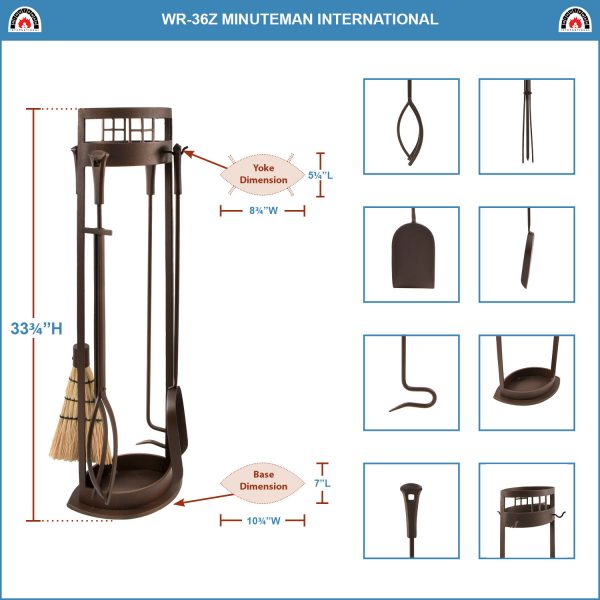 Arts and Crafts Fireplace Tool Set by Minuteman - Image 2
