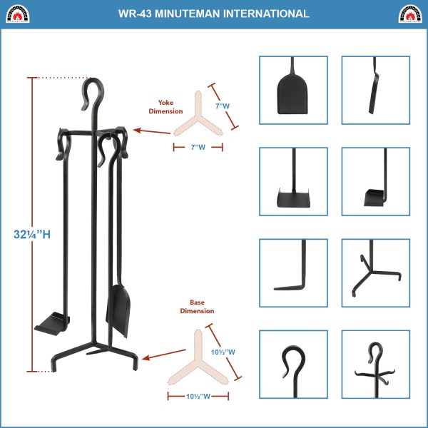 Berlin Fireplace Tool Set by Minuteman - Image 2
