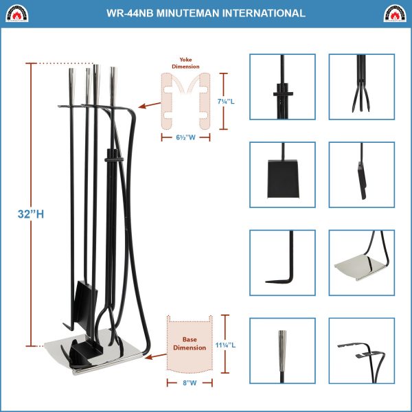 Park Avenue Tool Set, Nickel and Black by Minuteman - Image 2