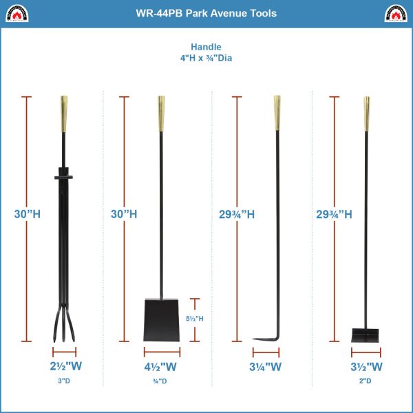 Park Avenue Tool Set, Brass and Black by Minuteman - Image 3