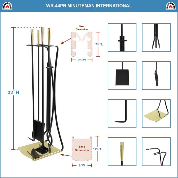 Park Avenue Tool Set, Brass and Black by Minuteman - Image 2