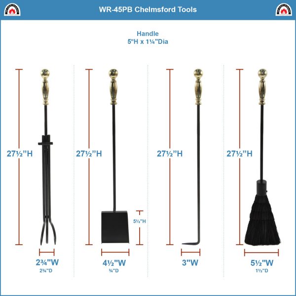 Polished Brass and Black Chelmsford Tool Set by Minuteman - Image 3