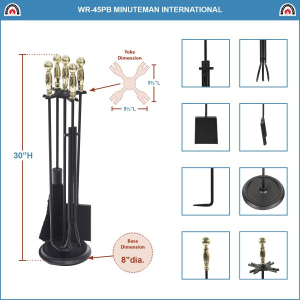 Polished Brass and Black Chelmsford Tool Set by Minuteman - Image 2