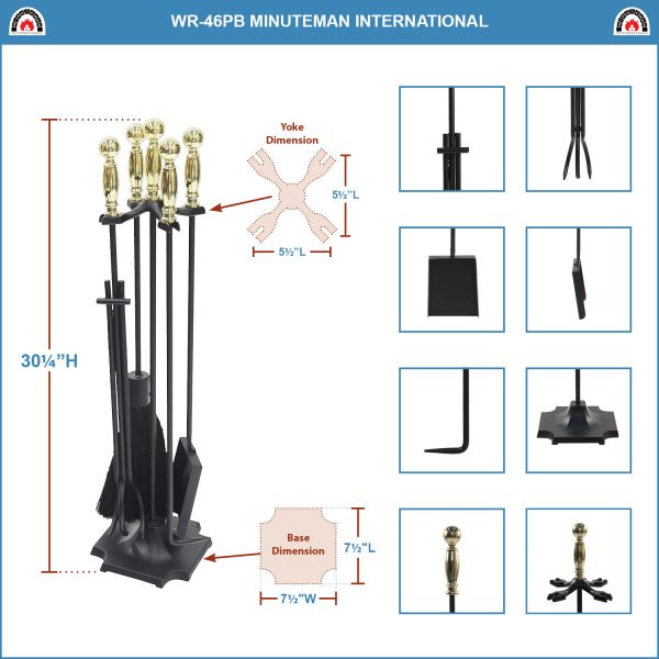 Polished Brass and Black Carlisle Tool Set by Minuteman - Image 2